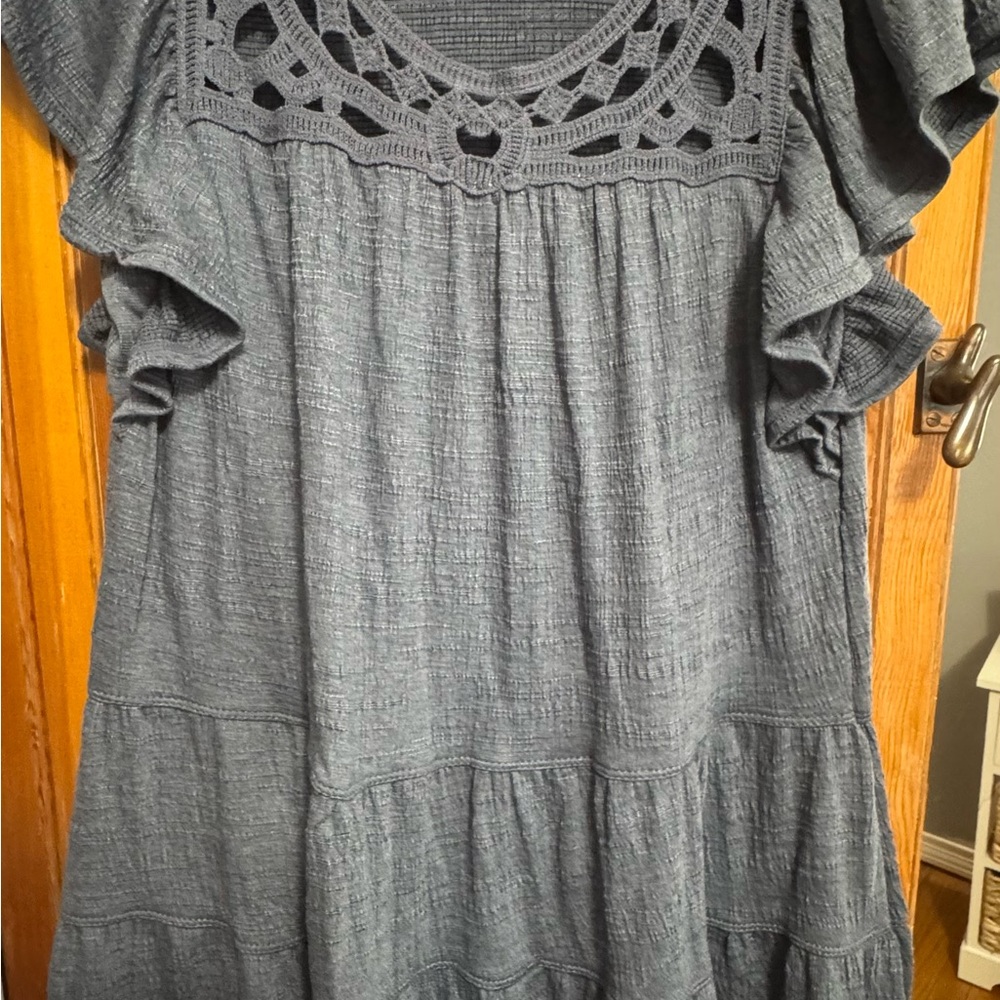 Gray Short Sleeve Dress